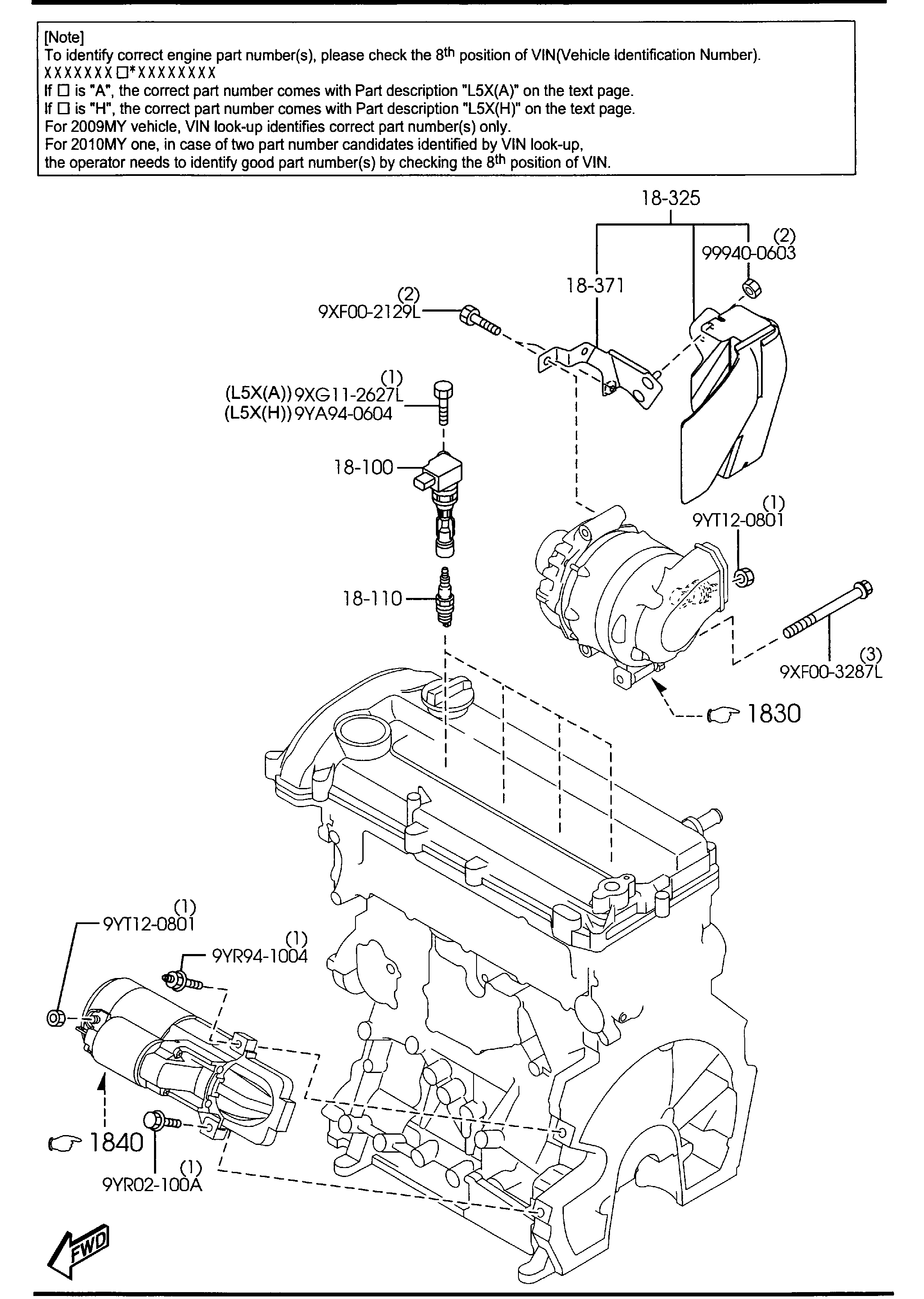 MAZDA L3Y 2-18-110 - Spark Plug parts5.com