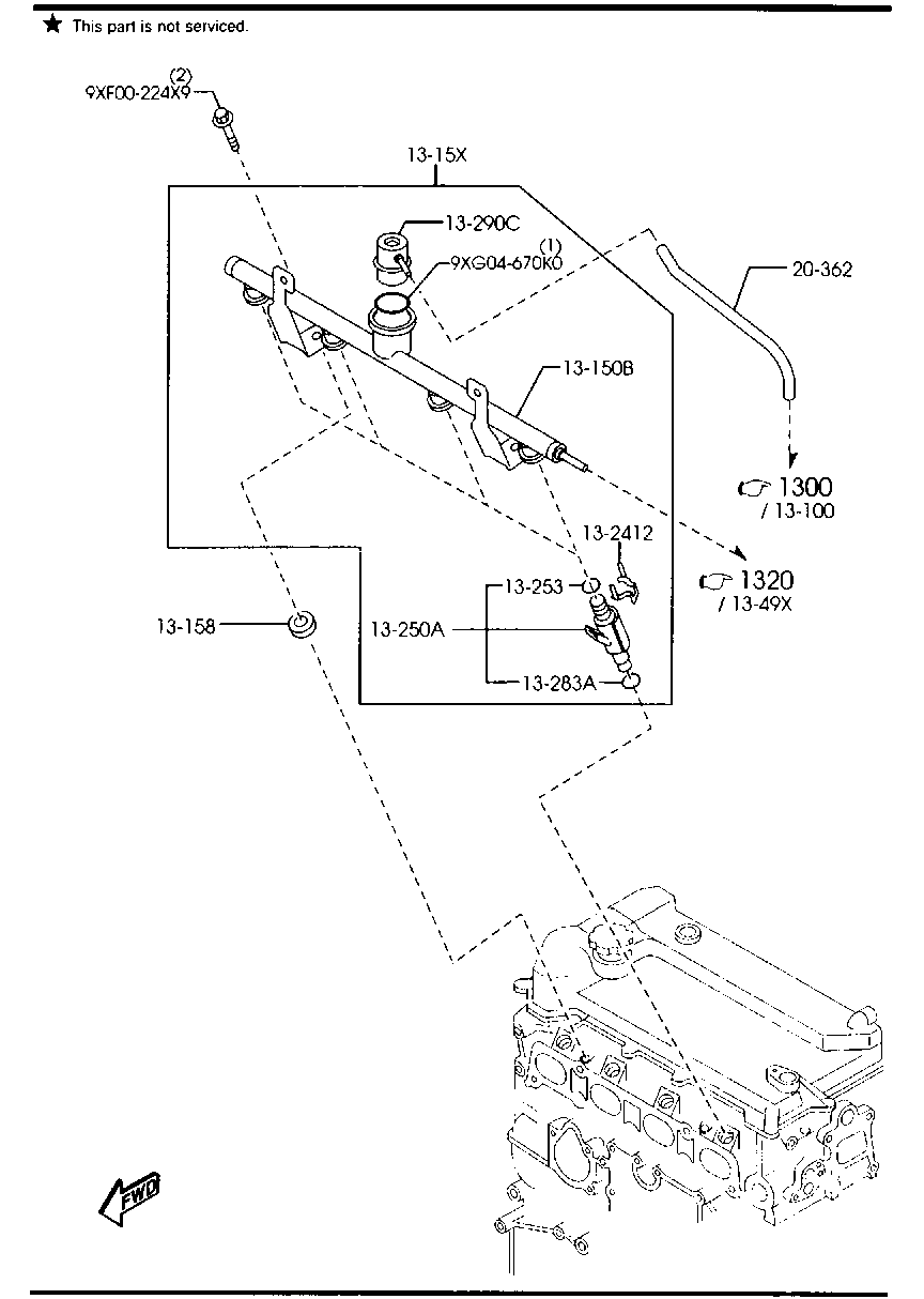 MAZDA L301-13-253 - Τσιμούχα, μπεκ ψεκασμού parts5.com