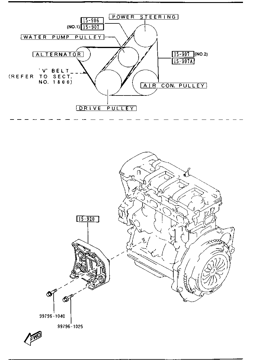 MAZDA FP01-15-907 - Ozubený klínový řemen parts5.com