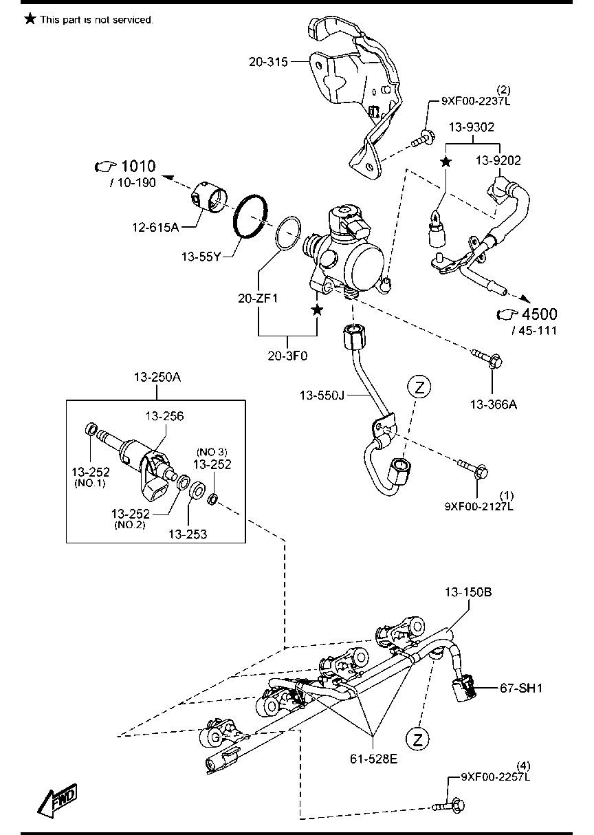 MAZDA PE01-12-615 - Szelepemelő, nagynyomású szivattyú parts5.com