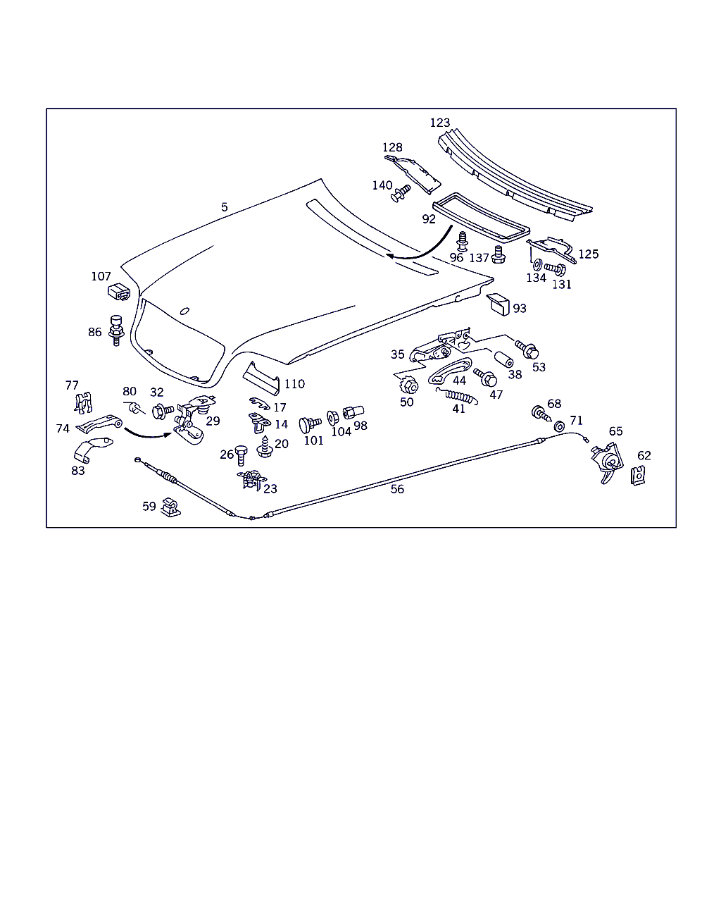 Mercedes-Benz A 140 880 26 57 - Capota motor parts5.com