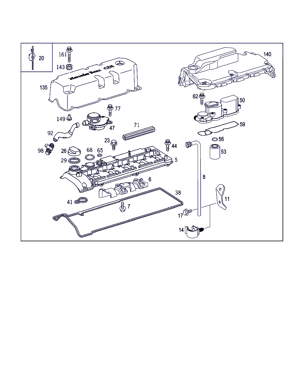 Mercedes-Benz A 611 997 05 45 - Oil Trap, crankcase breather parts5.com