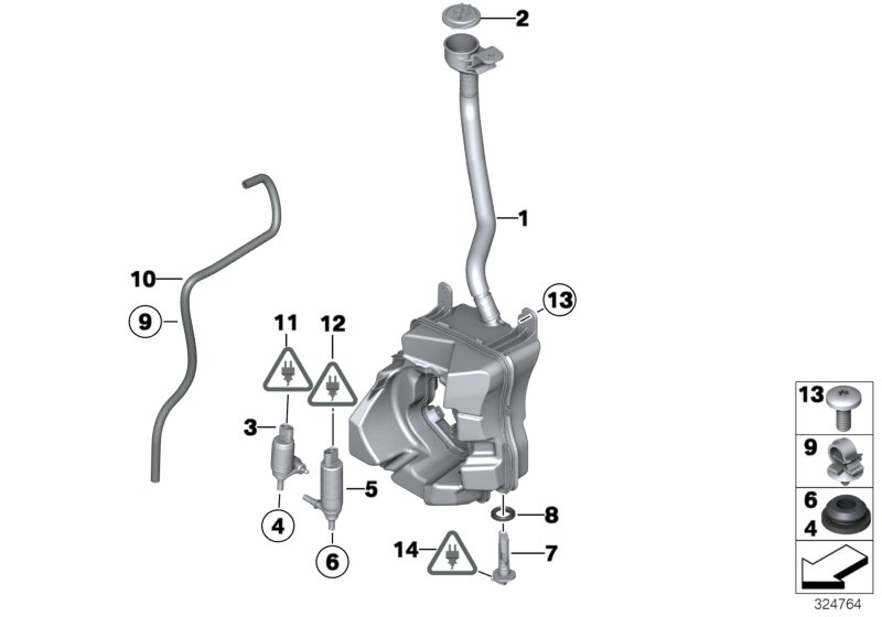 BMW 67 12 8 377 987 - Pompa de apa,spalare parbriz parts5.com