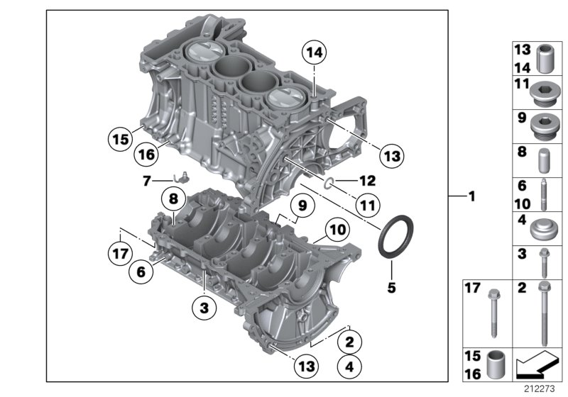 BMW 11 11 7 568 263 - Tesniaci krúżok kľukového hriadeľa parts5.com