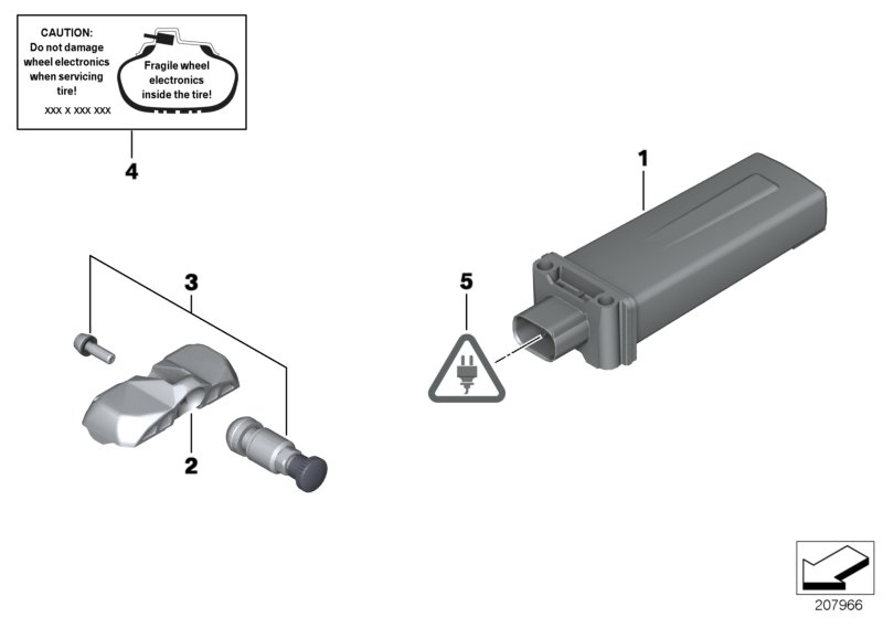 BMW 36106856227 - Snímač pre kontrolu tlaku v pneumatike parts5.com