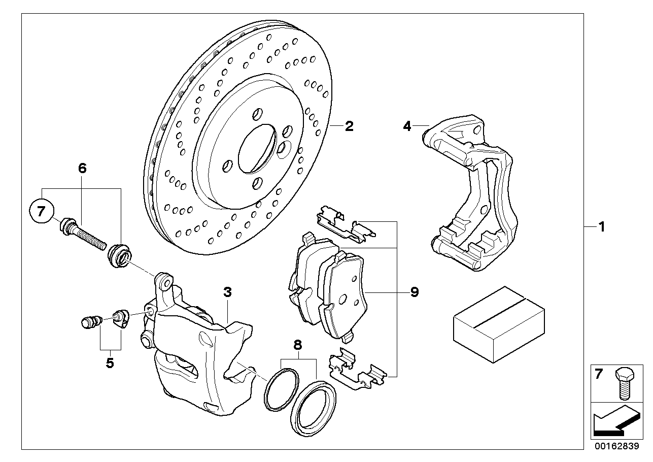 BMW 34 11 6 768 189 - Set bucsi de ghidaj, etrier frana parts5.com