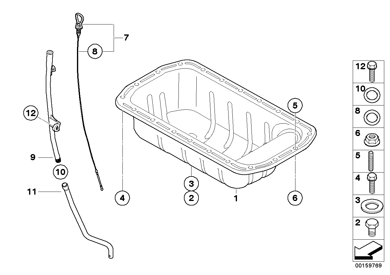 BMW 1113 7 543 584 - Surub de golire,baia de ulei parts5.com