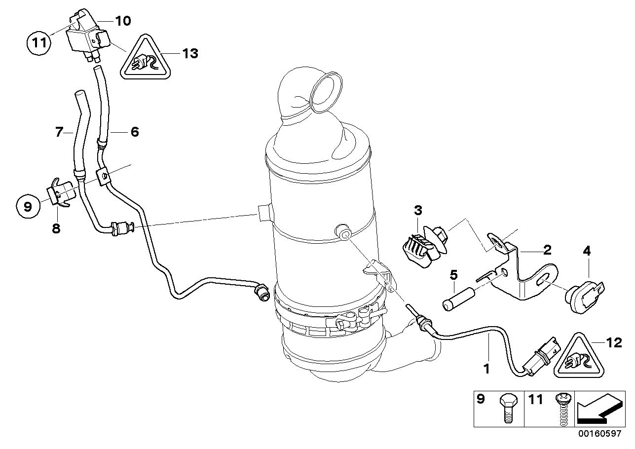 Mini 13627805472 - Sensor, presión gas de escape parts5.com