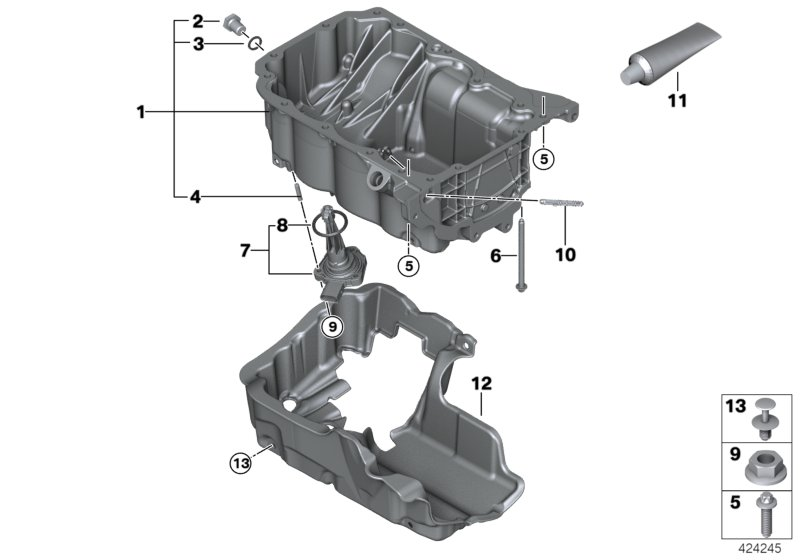 BMW 07 11 9 963 132 - Brtveni prsten, vijak za ispuštanje ulja parts5.com