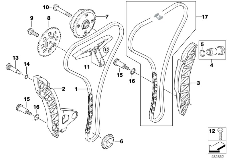 BMW 11 31 7 568 241 - Guides, timing chain parts5.com