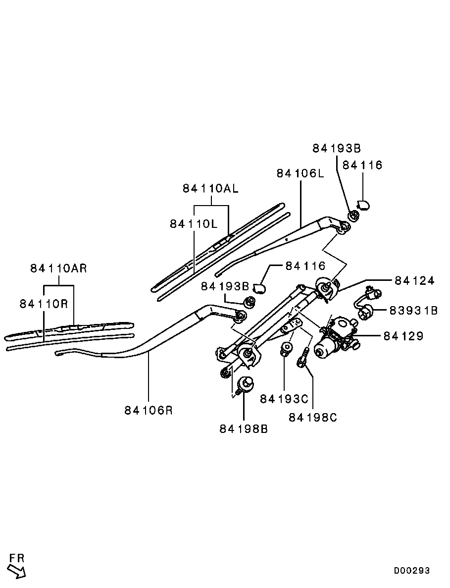 Mitsubishi 8250B026 - Перо на чистачка parts5.com