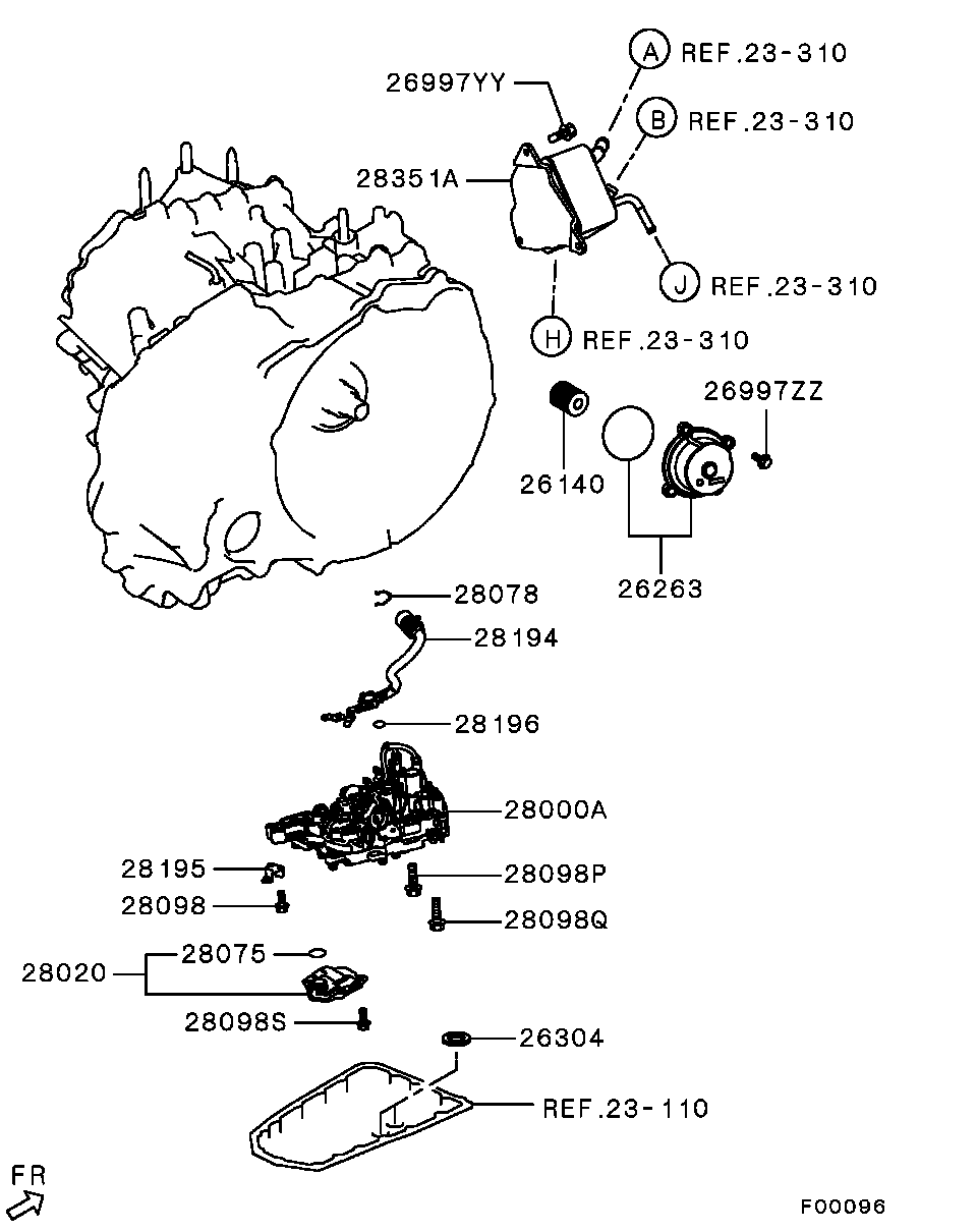 Mitsubishi 2824A007 - Filtr hydrauliczny, automatyczna skrzynia biegów parts5.com