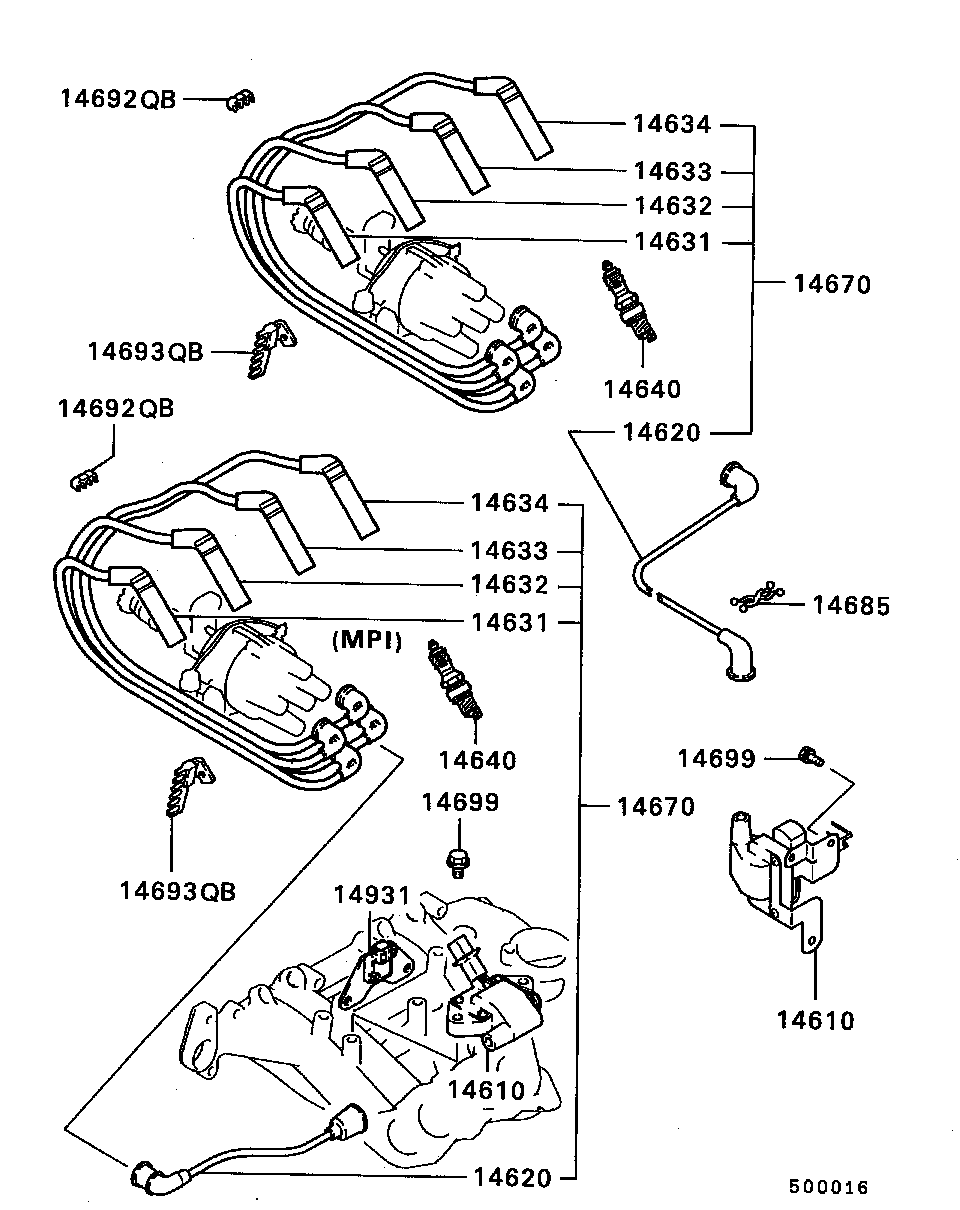 Mitsubishi MS 851 238 - Запалителна свещ parts5.com