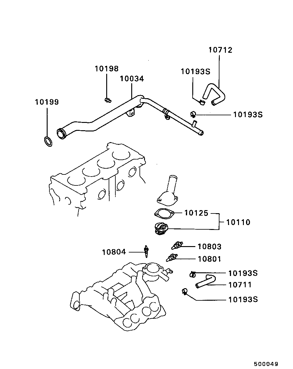 Mitsubishi MD-143639 - Gasket, thermostat parts5.com