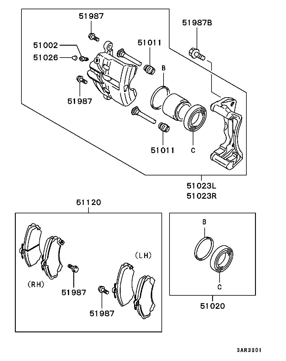 Mitsubishi MR527656 - Set placute frana,frana disc parts5.com