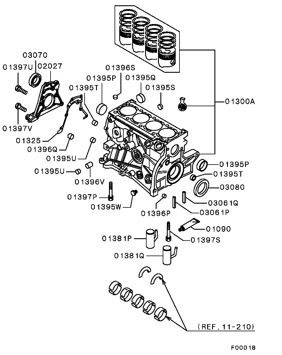 Mitsubishi M862835 - Brtveni prsten vratila, koljenasto vratilo parts5.com