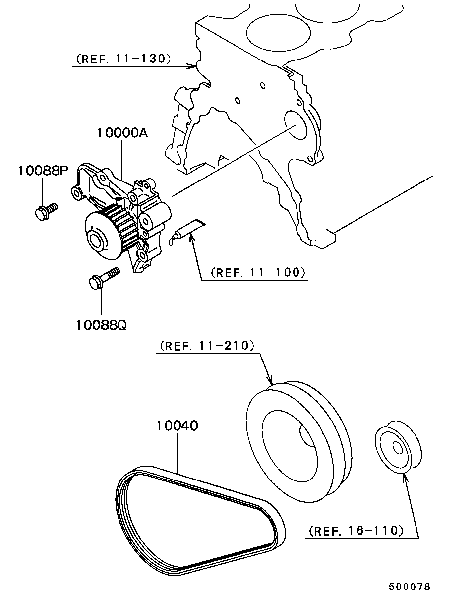 Mitsubishi MD180574 - Correa trapecial poli V parts5.com