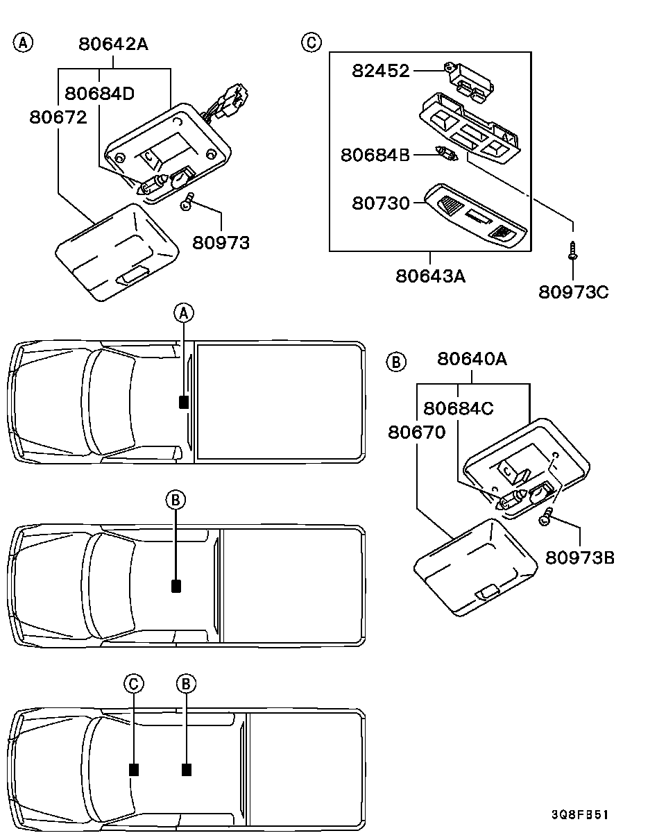 Mitsubishi MR117476 - Hõõgpirn,lugemisvalgus parts5.com