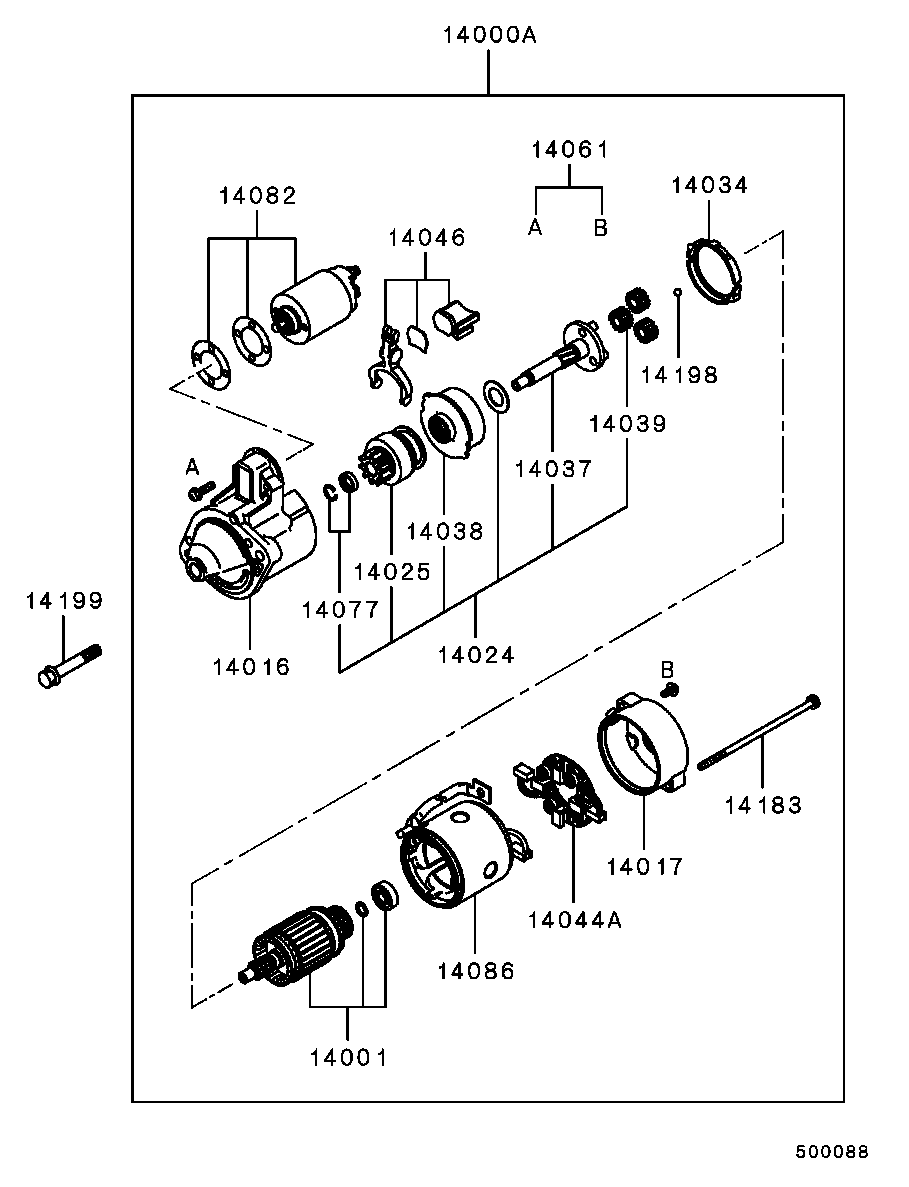 Mitsubishi MD618963 - Pinion electromotor parts5.com