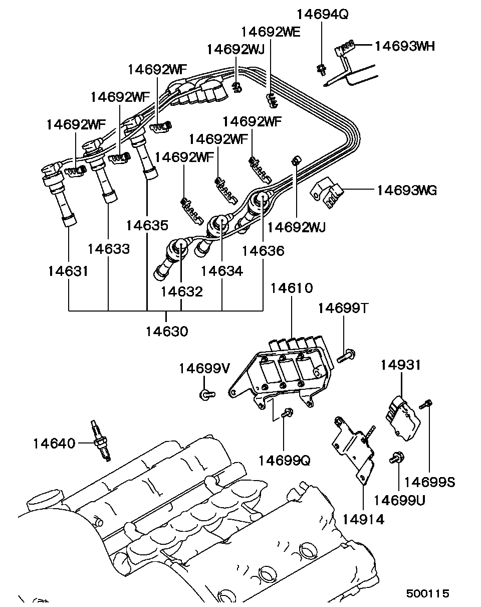 Mitsubishi MS 851 336 - Zapalovací svíčka parts5.com