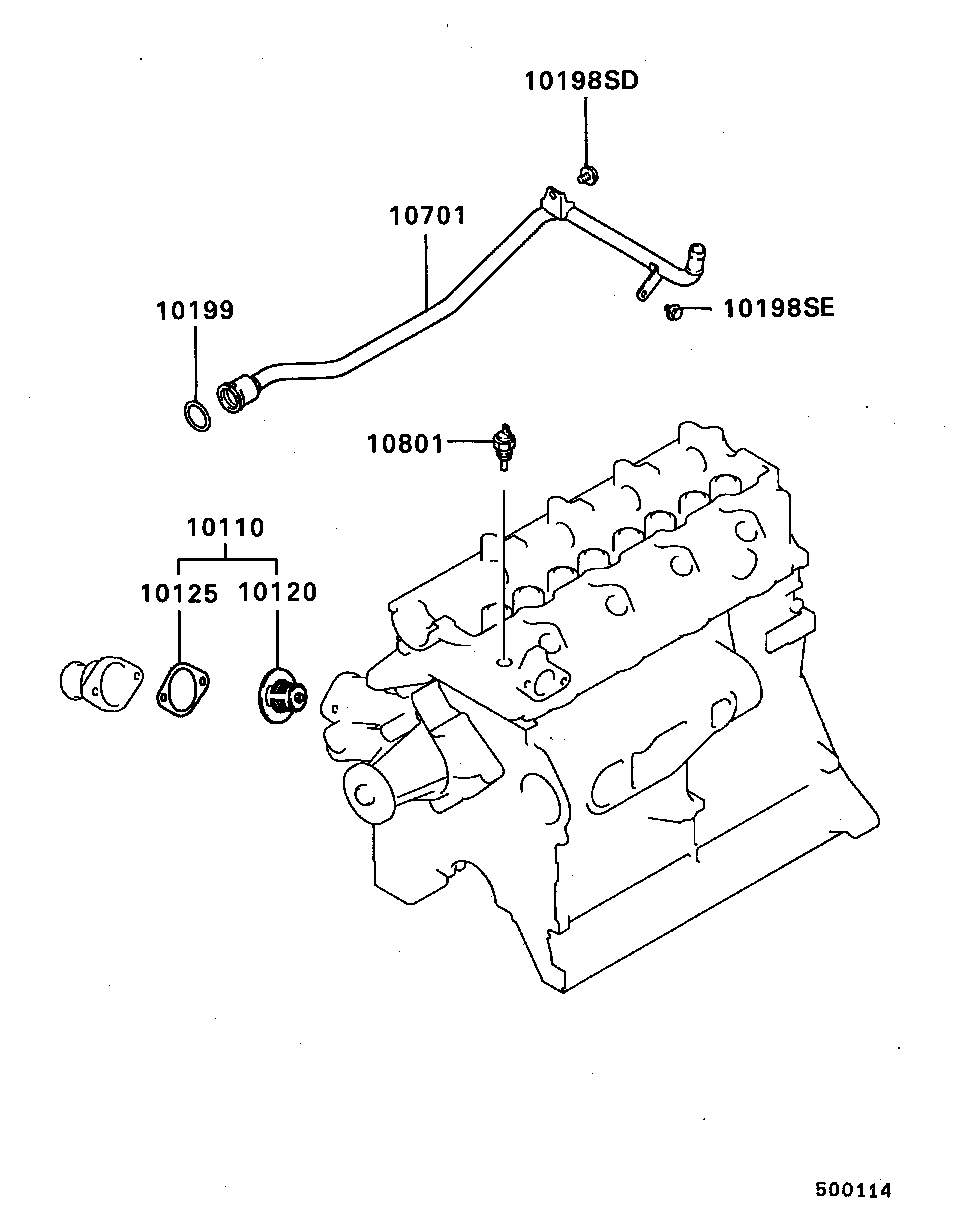 Mitsubishi MD094120 - Термостат, охладителна течност parts5.com