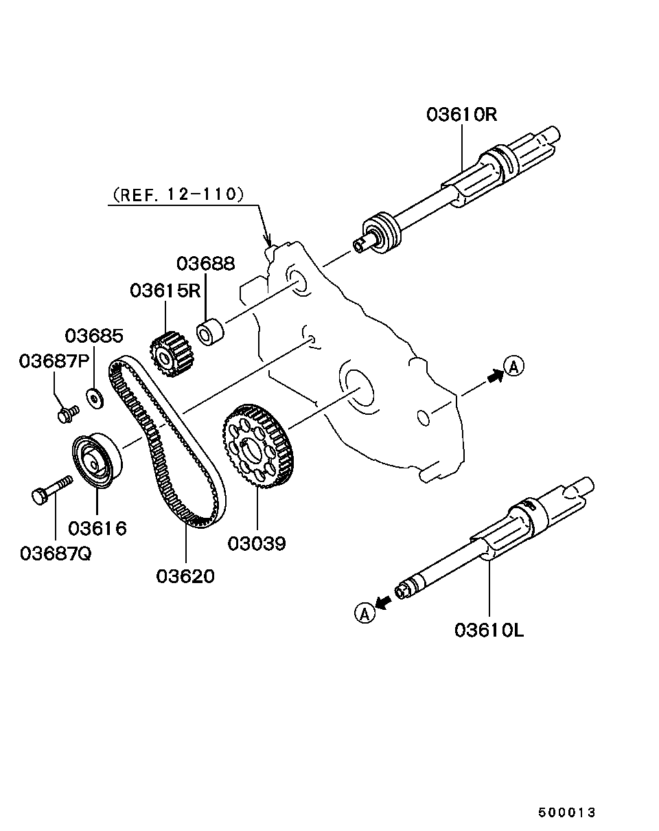 Mitsubishi MD35 2473 - Обтяжна ролка, ангренаж parts5.com