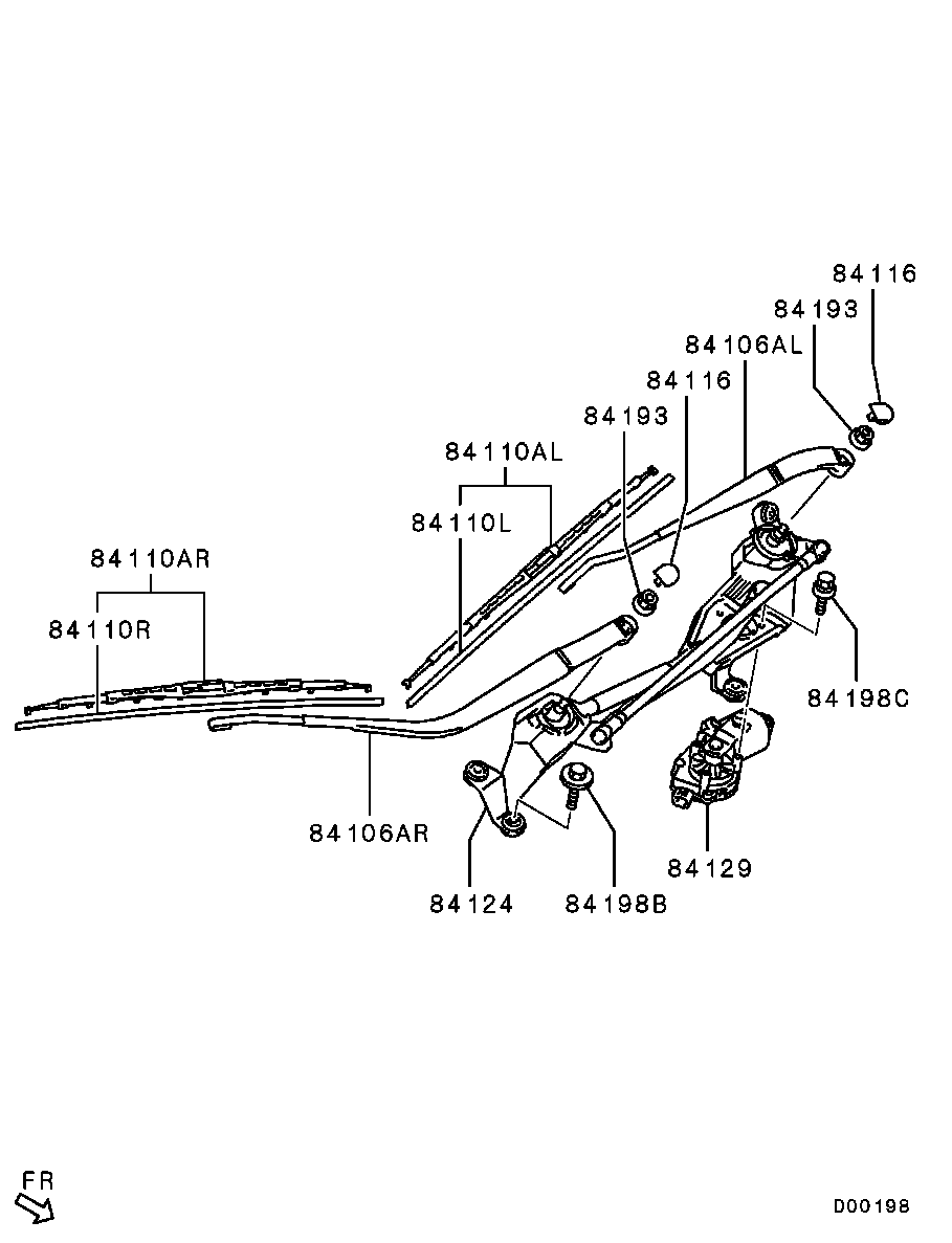 Mitsubishi 8250A174 - Щетка стеклоочистителя parts5.com