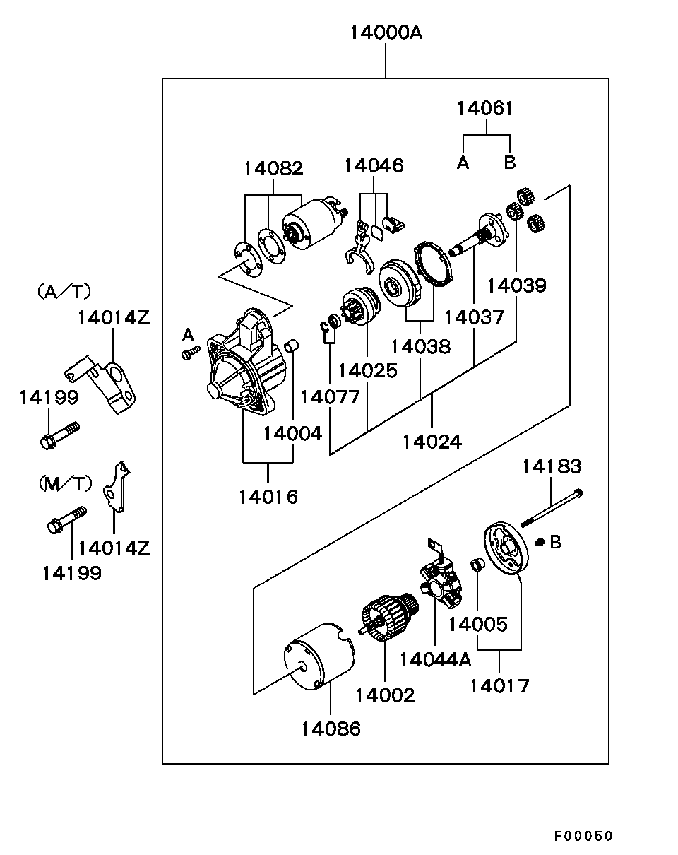 Mitsubishi MR994325 - Käynnistinmoottori parts5.com