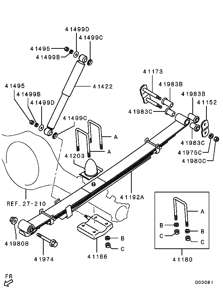 Mitsubishi 4162A183 - Shock Absorber parts5.com