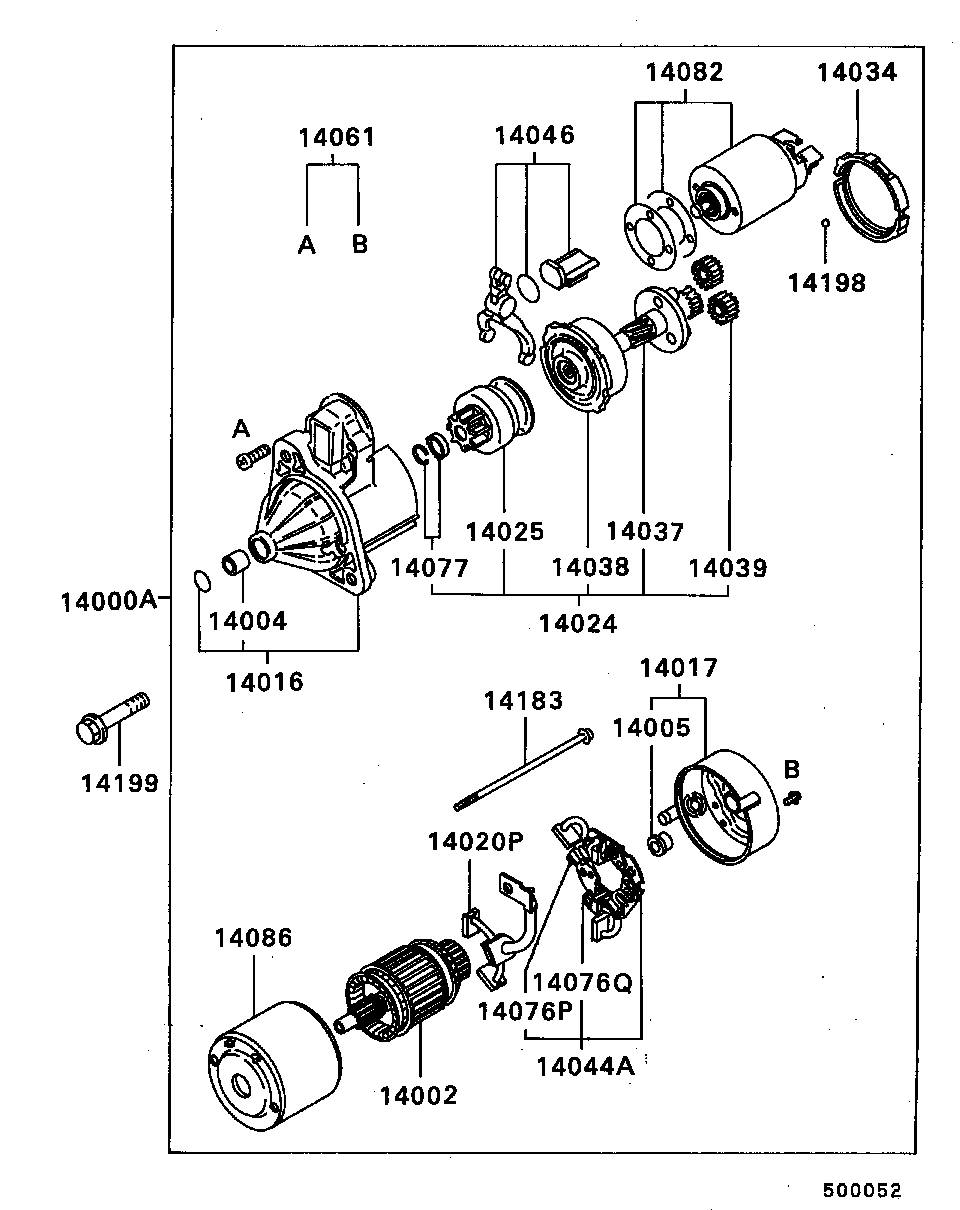 Mitsubishi MD61 1731 - Balais, démarreur parts5.com