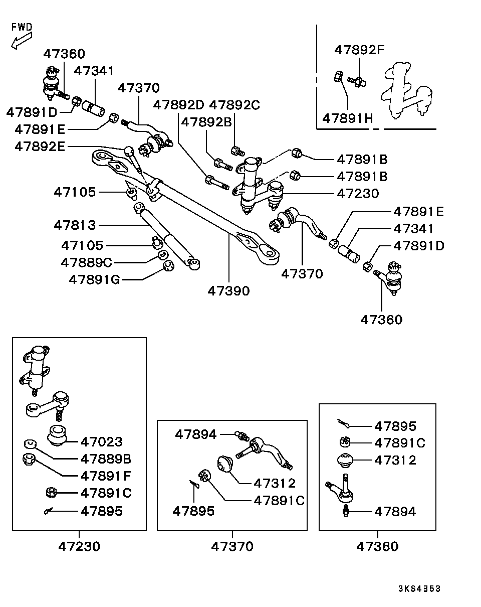 Mitsubishi MB831042 - Levier intermediar directie parts5.com