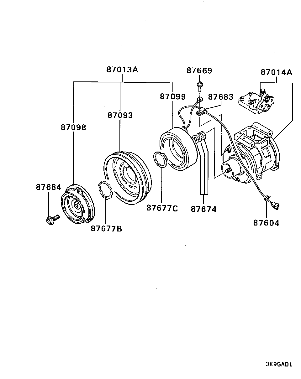 Mitsubishi MR149363 - Kompresor, klima-uređaj parts5.com