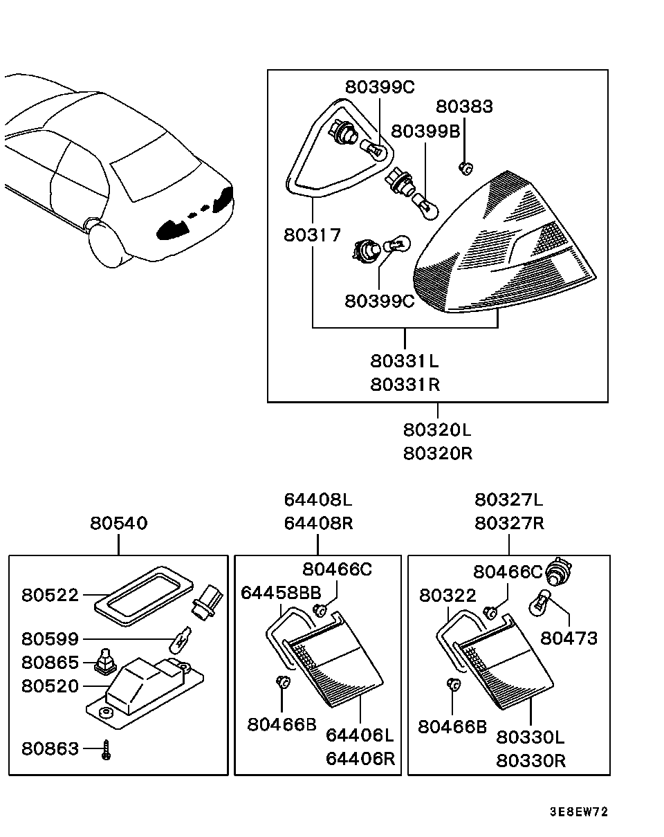 Mitsubishi MS820090 - Izzó, műszerfal-világítás parts5.com