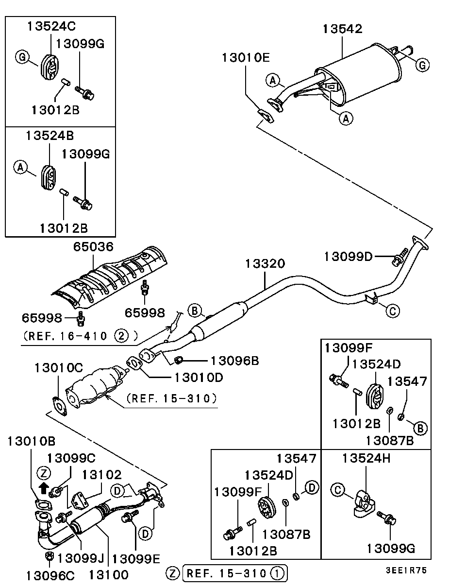 Mitsubishi MB687002 - Garnitura, racord evacuare parts5.com