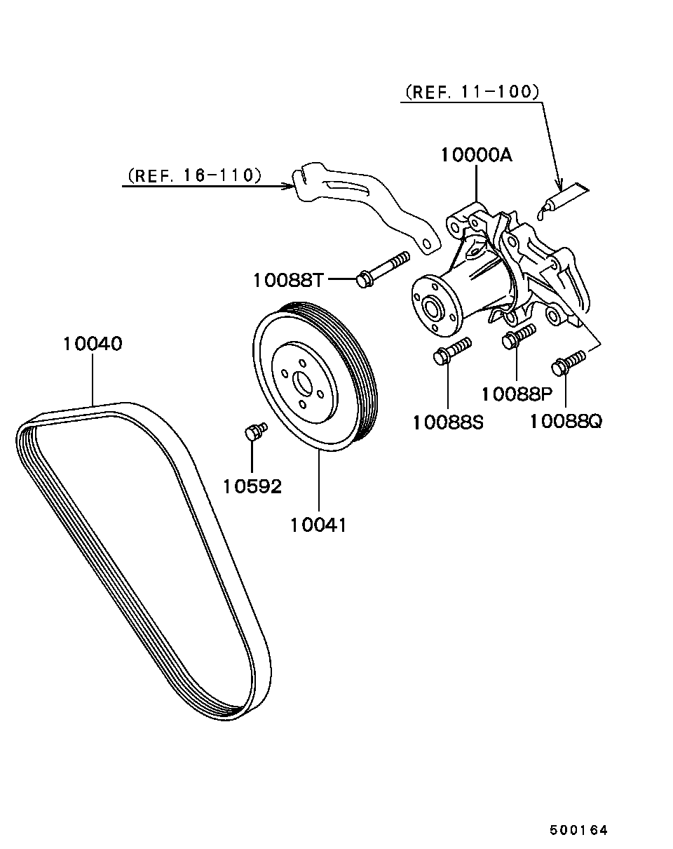 Mitsubishi MD338513 - Hosszbordás szíj parts5.com