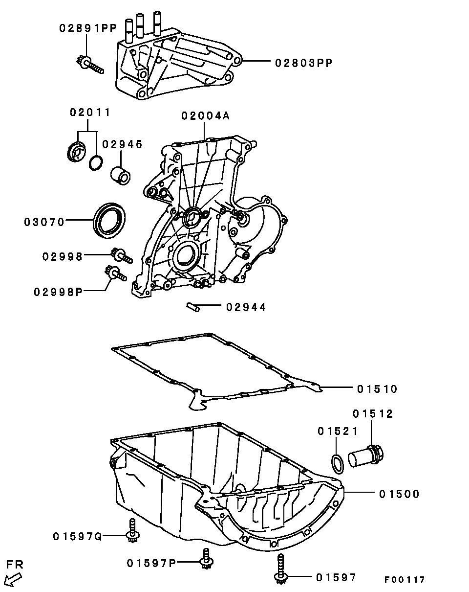 Mitsubishi MN960033 - Tesniaci krúżok kľukového hriadeľa parts5.com