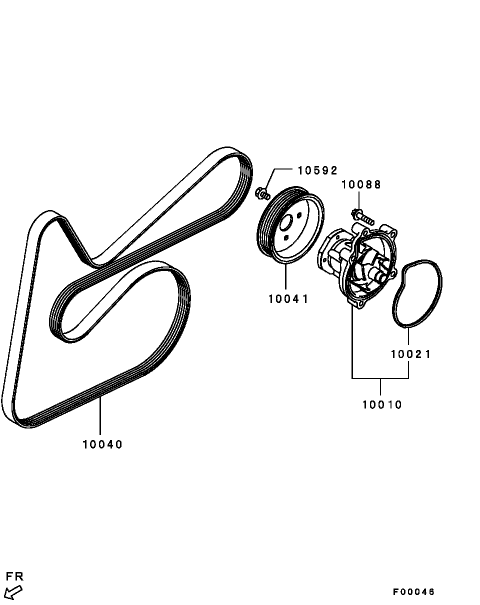 Mitsubishi MN960330 - Wasserpumpe parts5.com