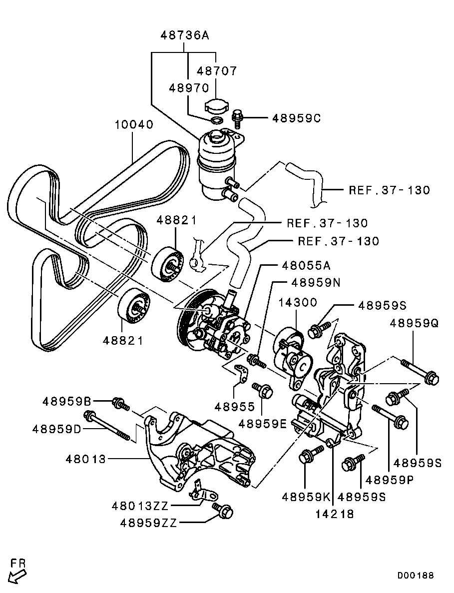 Mitsubishi 1345A060 - Ohjainrulla, moniurahihna parts5.com