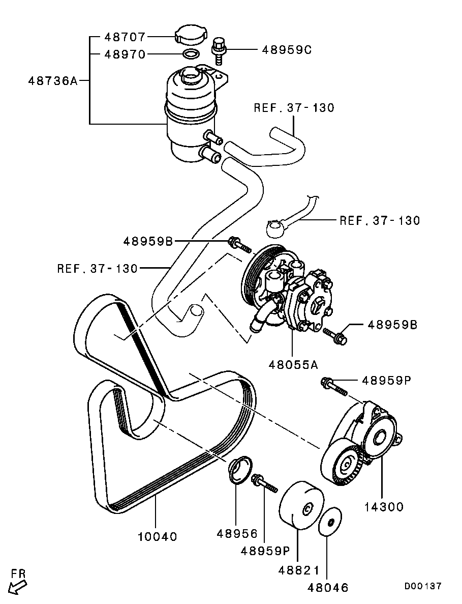 Mitsubishi 4451A059 - Ιμάντας poly-V parts5.com