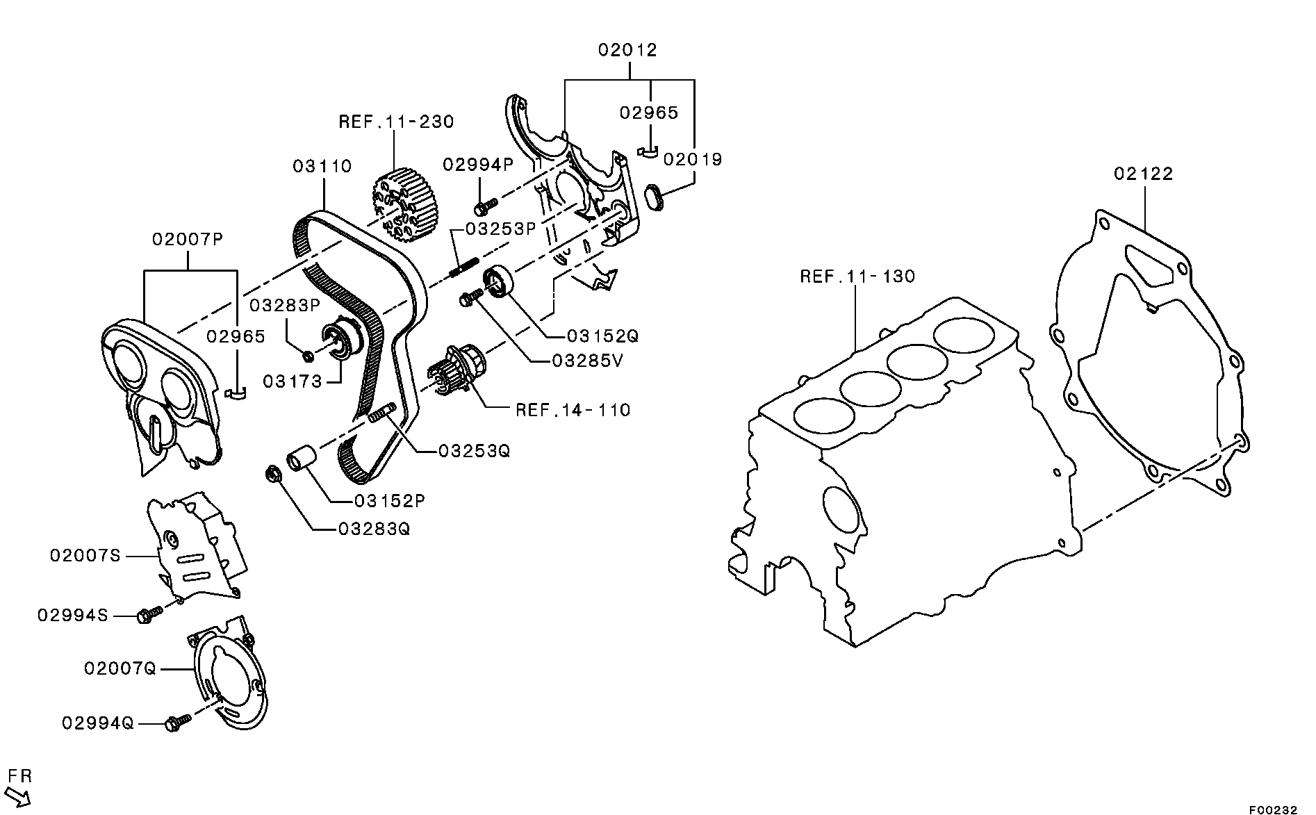 Mitsubishi MN980104 - Направляющий ролик, зубчатый ремень parts5.com