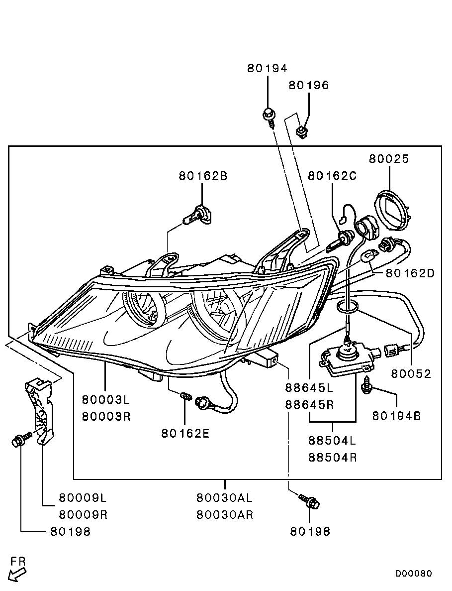 Mitsubishi 8301A769 - Unitate comandă, far principal parts5.com