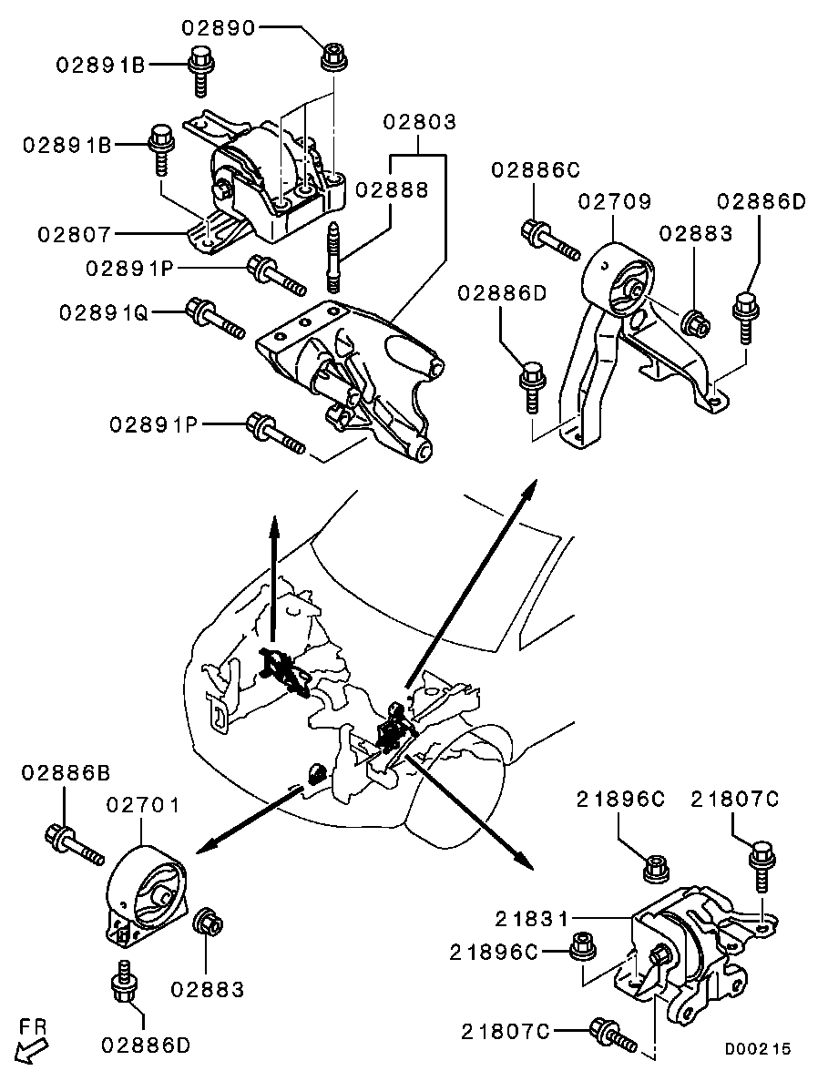 Mitsubishi MN101386 - Lagerung, Motor parts5.com