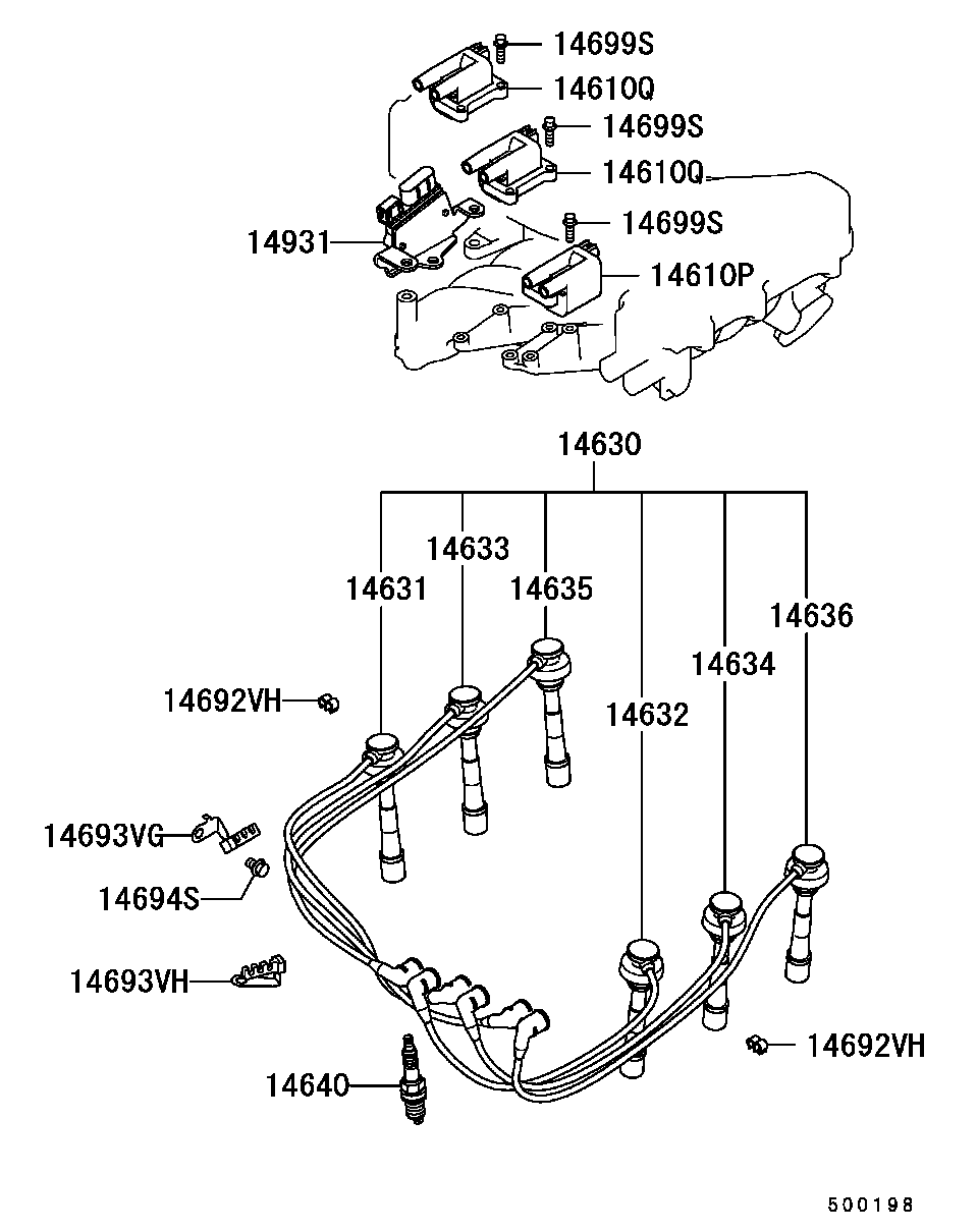 Mitsubishi MS 851 335 - Sytytystulppa parts5.com