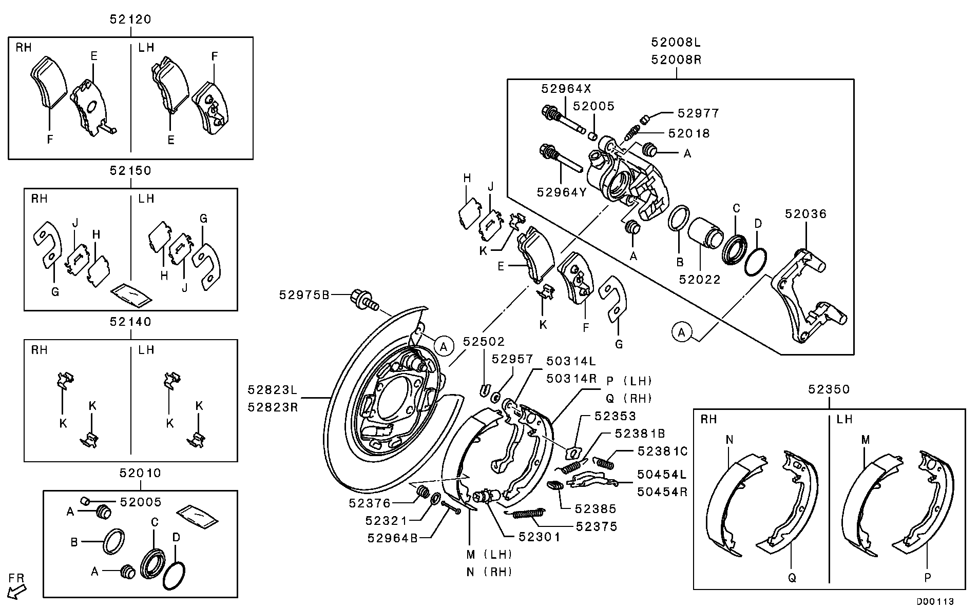 Mitsubishi 4605A487 - Komplet pločica, disk-kočnica parts5.com