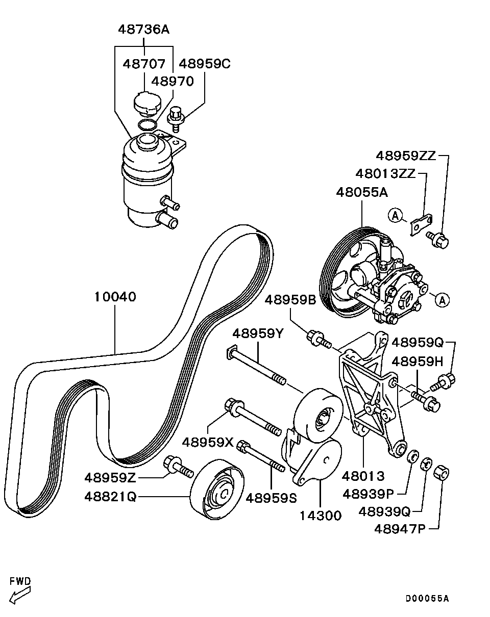 Mitsubishi MN163085 - V-Ribbed Belt parts5.com