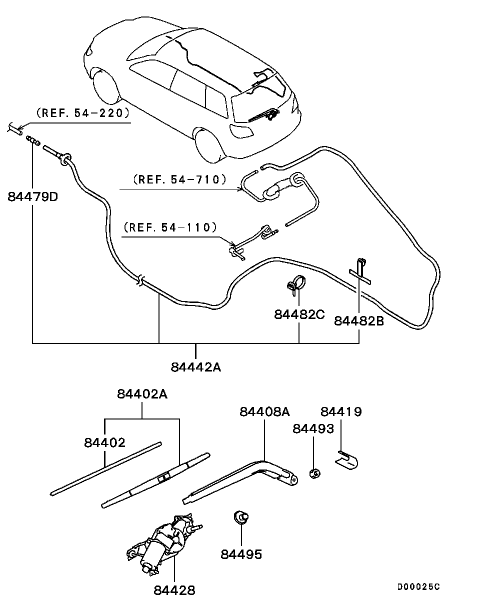 Mitsubishi MR971508 - Törlőlapát parts5.com