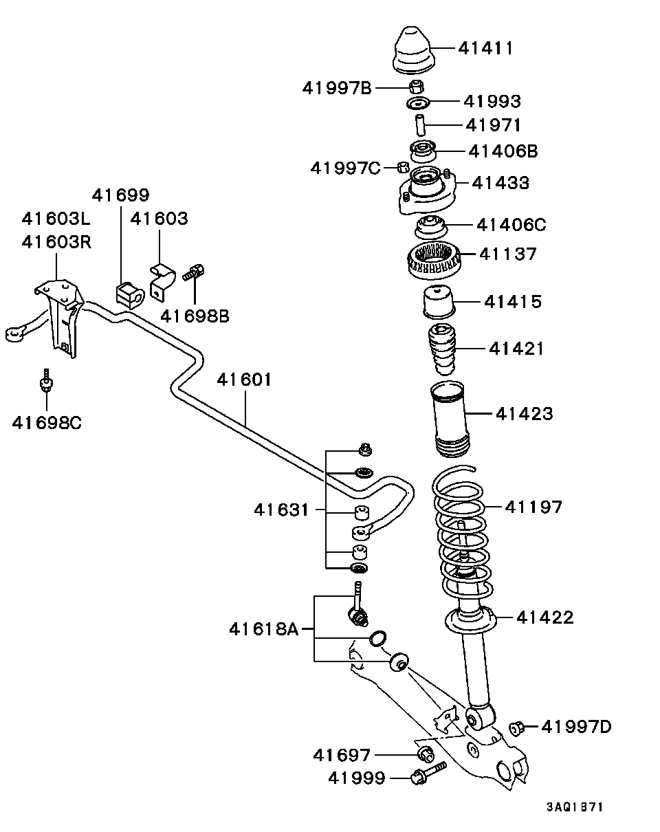 Mitsubishi MR465000 - Coussinet de palier, stabilisateur parts5.com