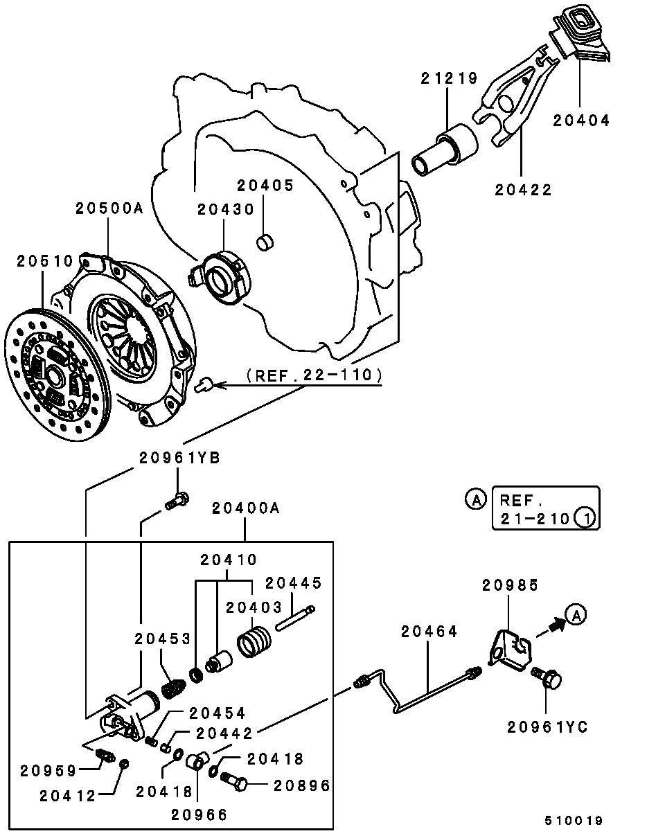 Mitsubishi M819939 - Ρουλεμάν πίεσης parts5.com