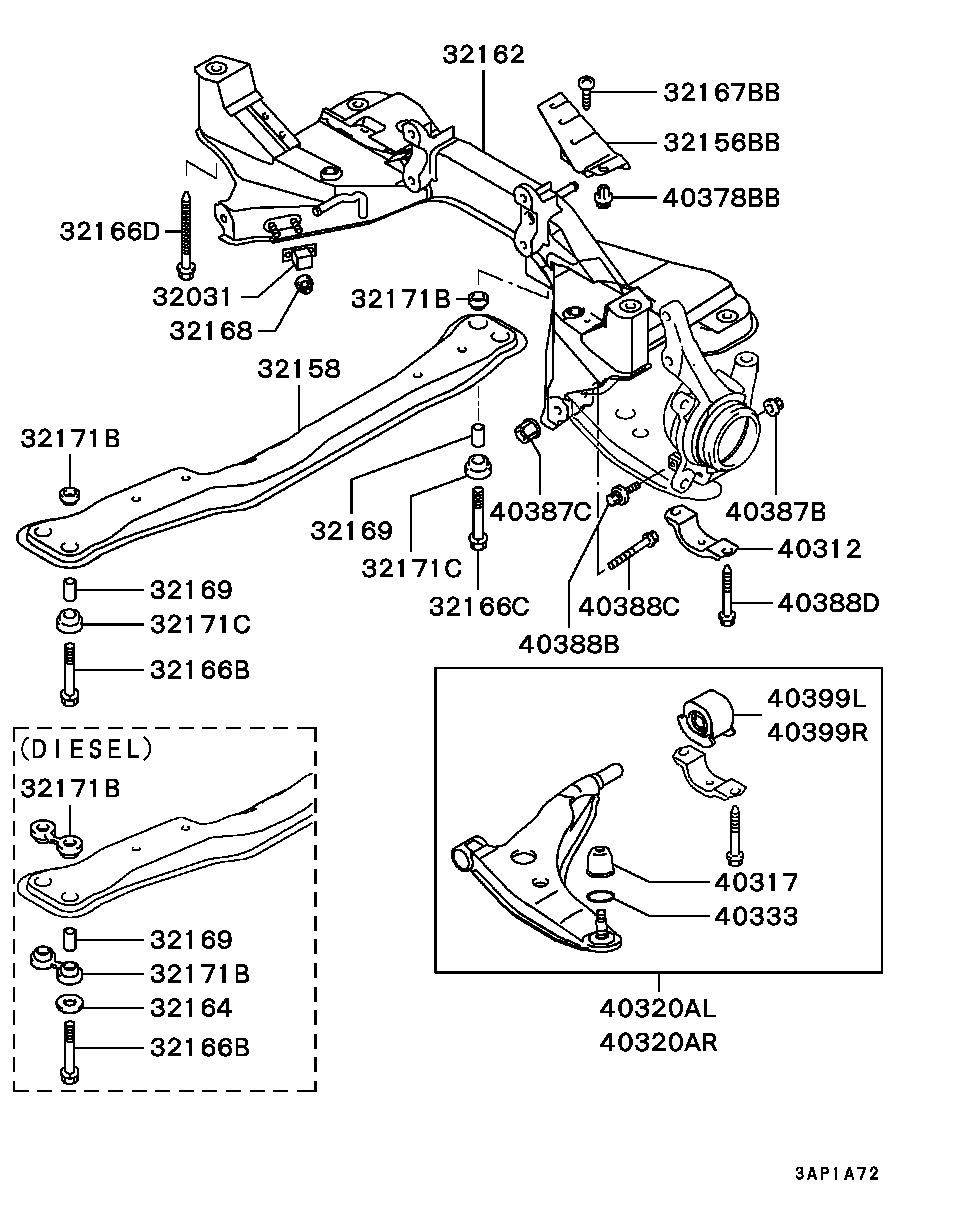 Mitsubishi #MR916133 - Track Control Arm parts5.com