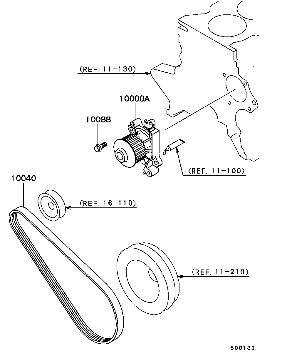 Mitsubishi MD301833 - Поликлиновой ремень parts5.com